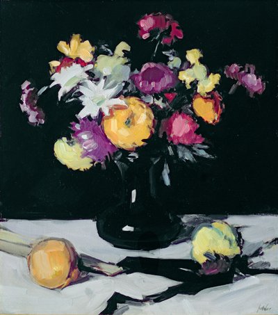 Still Life with Chrysanthemums against Black, c.1912 by Samuel John Peploe